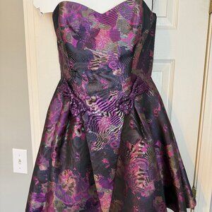 Elegant Strapless Floral Dress
